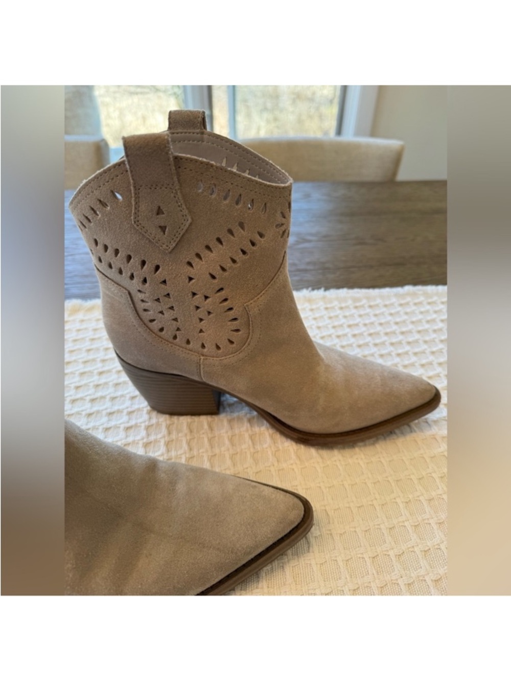 Women’s Taupe Suede Western Ankle Boots - Unbranded - Picture 4 of 11